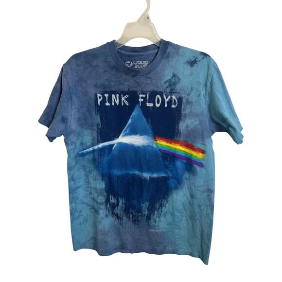 Liquid Blue Pink Floyd Tie Dye Band T-shirt Size Medium Prism Paint - Picture 1 of 5